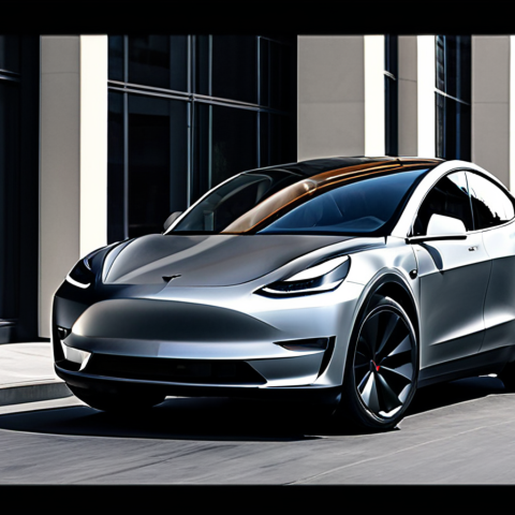 테슬라 모델 Y의 최신 디자인 리뷰 - Model Y Exterior**
"A sleek Tesla Model Y in a modern urban environment, showcasing its aerodynamic...