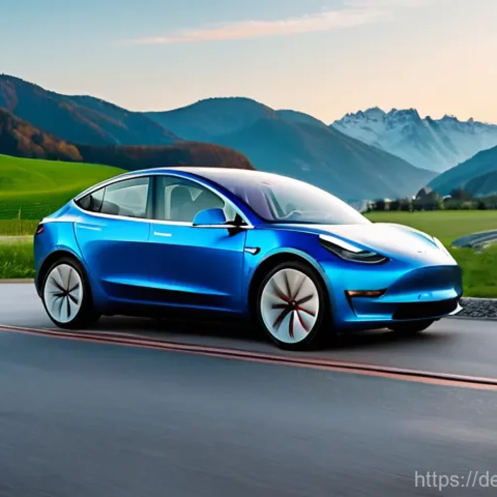 테슬라 슈퍼차저 네트워크 확장 계획 - **Prompt 1: Scenic German Road Trip Stop**
"A vibrant, wide-angle shot of a modern electric car ...