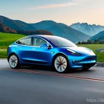 Home 17 테슬라 슈퍼차저 네트워크 확장 계획 - **Prompt 1: Scenic German Road Trip Stop**
"A vibrant, wide-angle shot of a modern electric car ...