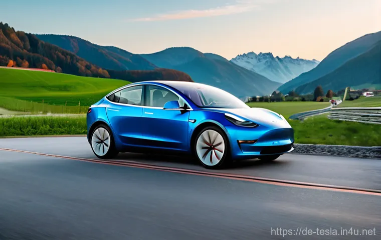 테슬라 슈퍼차저 네트워크 확장 계획 - **Prompt 1: Scenic German Road Trip Stop**
"A vibrant, wide-angle shot of a modern electric car ...
